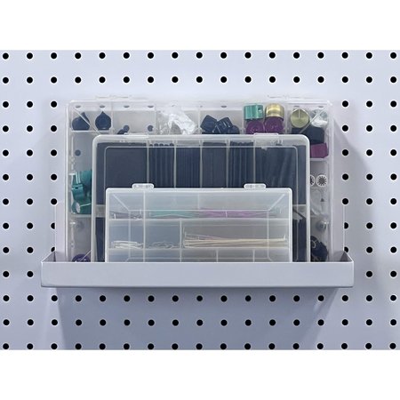Triton Products 12 In. W x 6 In. D White Epoxy Coated Steel Shelf for 1/8 In. and 1/4 In. Pegboard 76126W
